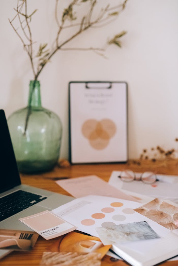 Branding Company Documents on Desk